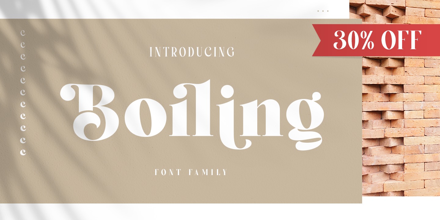 Ejemplo de fuente Boiling Demi Bold